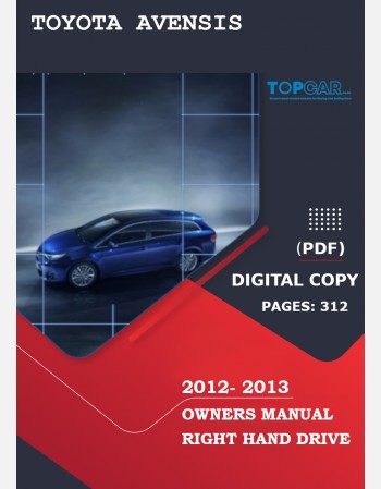 toyota avensis 2012-2013 owners manual